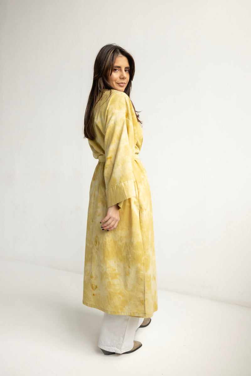 Tie Die Yellow Kimono