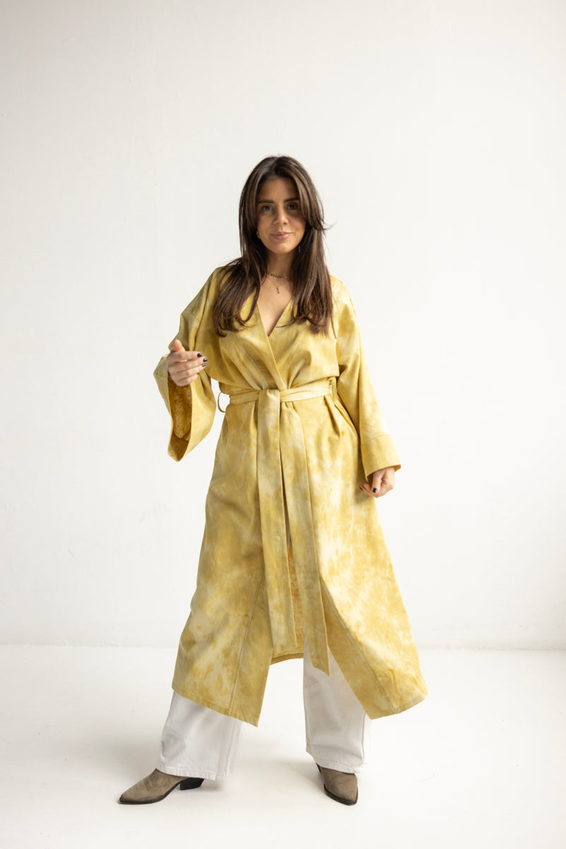 Tie Die Yellow Kimono