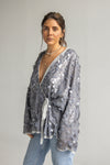 Grey Sequins Kimono