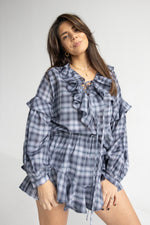 Blue Plaid Angel Top